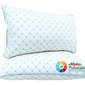 Market Fairy 17 X 27 Inch Microfiber Filled Ultra Soft Stylish Sleeping Bed Pillow for Long Lasting Fluffiness, Big Size, White With Gray Dots, Pack of 2 Market Fairy 17 X 27 Inch Microfiber Filled Ultra Soft Stylish Sleeping Bed Pillow for Long Lasting Fluffiness, Big Size, White With Gray Dots, Pack of 2